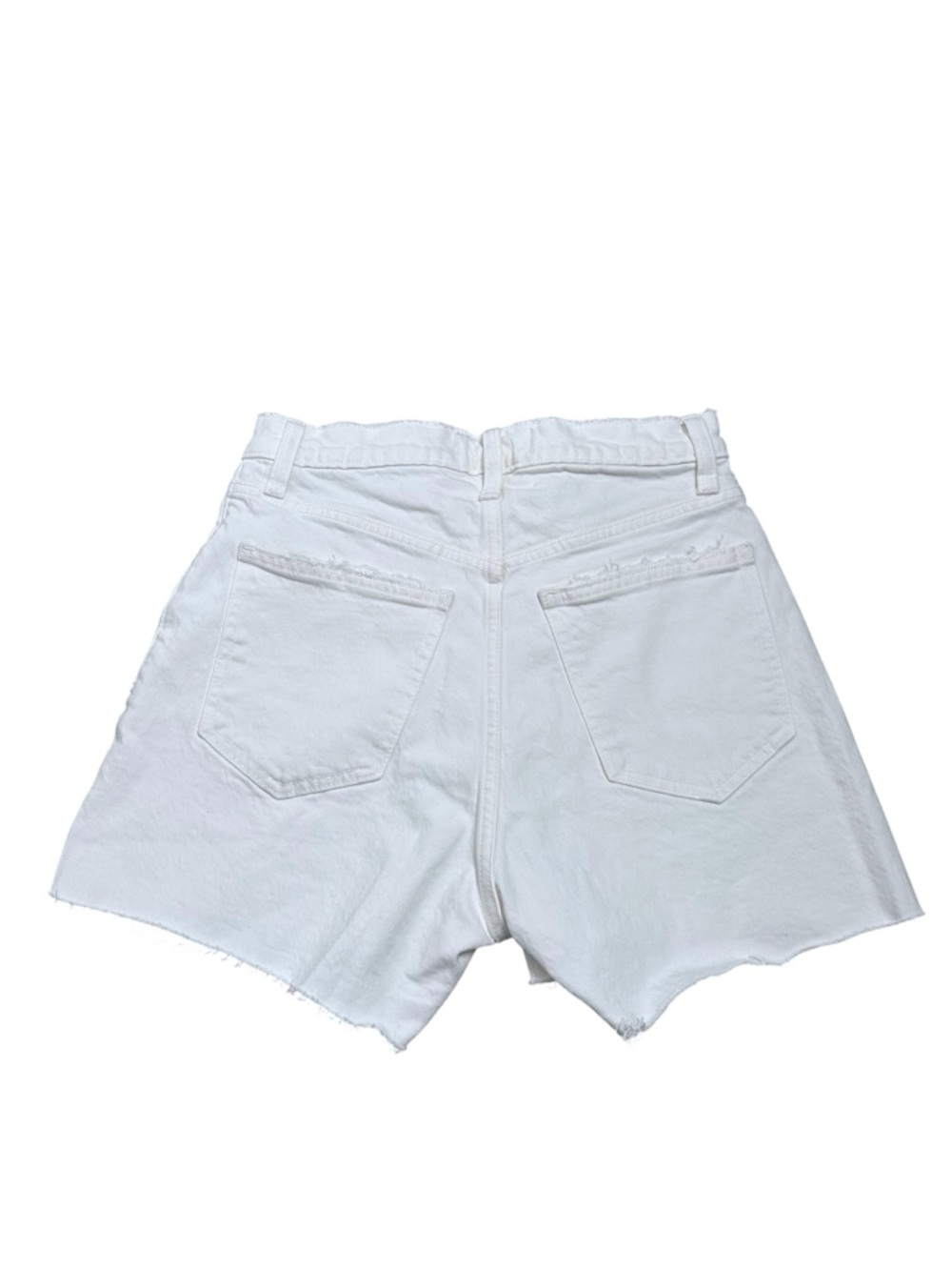 Abercrombie & Fitch Curve Love High Rise 4” White Mom Denim Shorts Size 27/4 - Picture 6 of 7